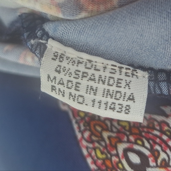 Lapogee Made In India Paysley Blue Double V Women's Maxi Dress 1X - Picture 4 of 8